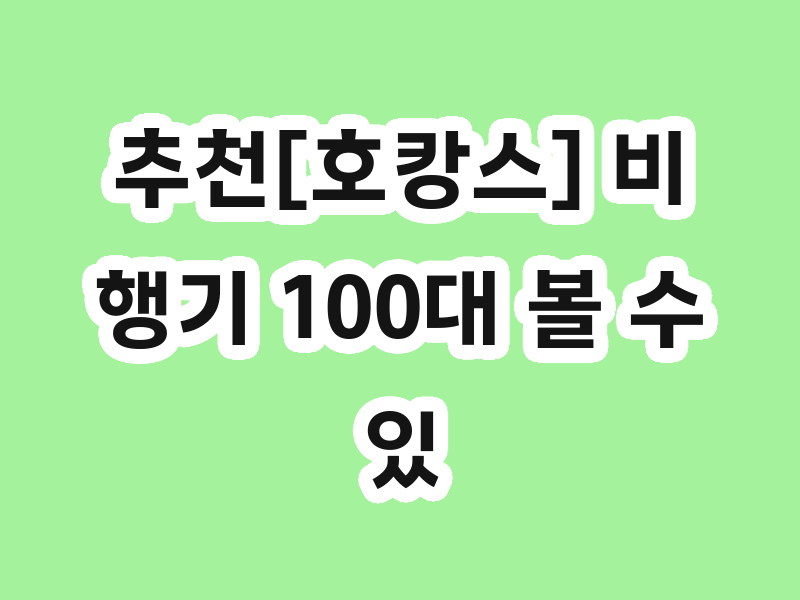 추천[호캉스] 비행기 100대 볼 수 있는 곳