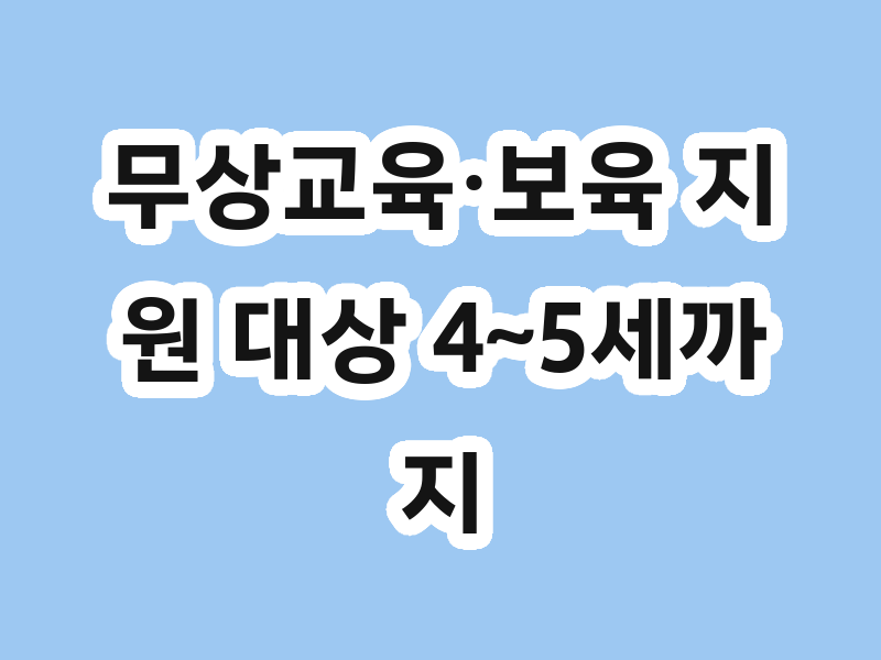 무상교육·보육 지원 대상 4~5세까지로 확대